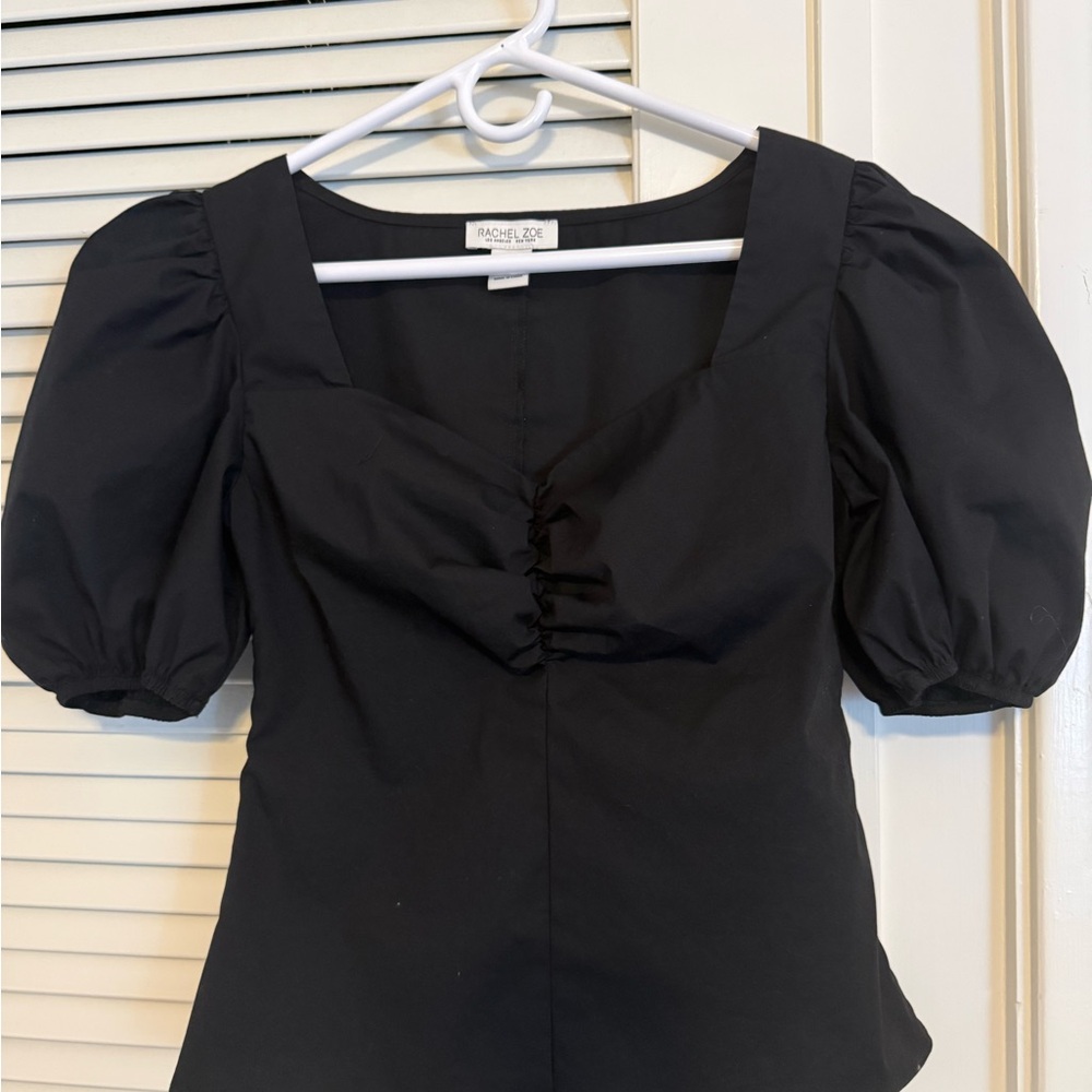 Rachel Zoe V-Neck Black Puff Sleeve Blouse❗️